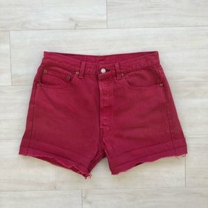 Vintage Levis red dyed shorts high rise 29